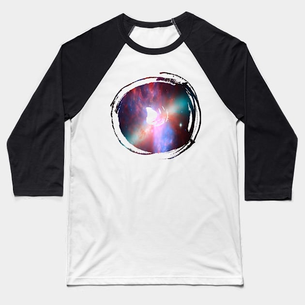 Paint brush stroke galaxy: circular dancing whoosh Baseball T-Shirt by Blacklinesw9